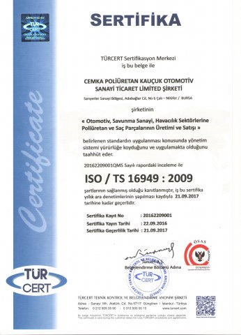 ISO / TS 16949 Certificate