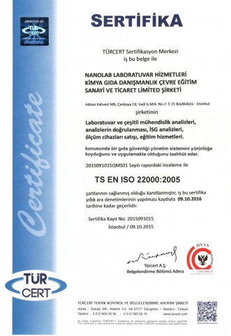 ISO 22000 Zertifikat